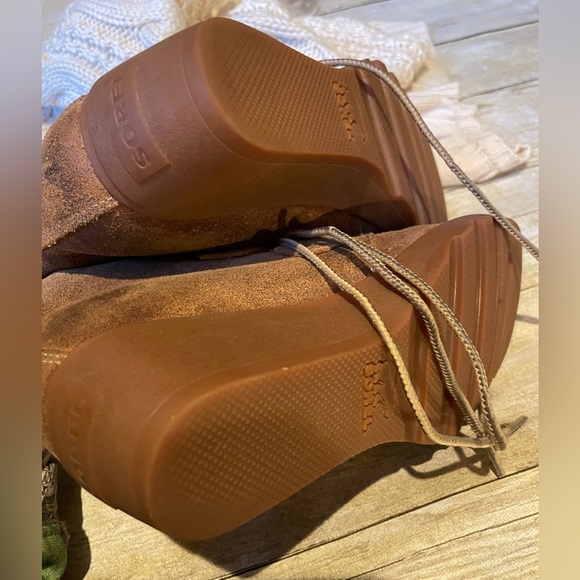 Sorel Toronto suede lace up wedge boots in Burnished Elk (tan) sz 6 - Picture 6 of 13